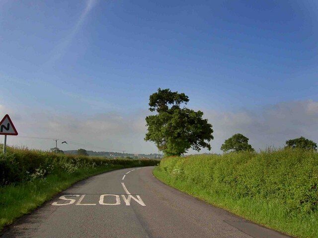 Slow! Bend in Woodsetts Road.