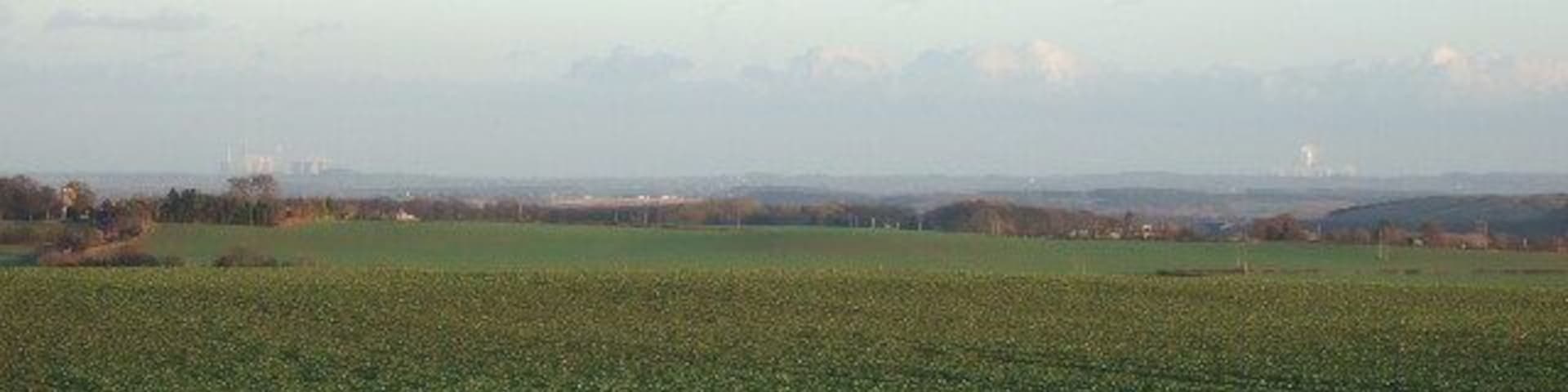 Countryside and fields From the viewpoint looking to Letwells Church.