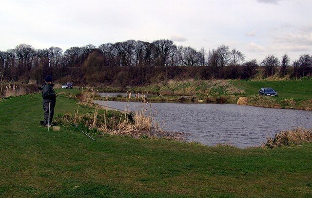 Fishing lakes at South Milford Three fishing ponds at the mushroom farm at South Milford between the mill beck and the railway line.