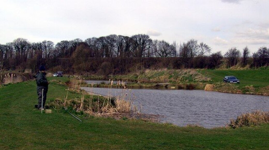 Fishing lakes at South Milford Three fishing ponds at the mushroom farm at South Milford between the mill beck and the railway line.