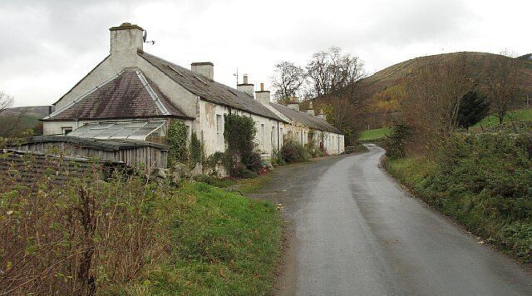 Cottages, West Bold Row of cottages on the minor road south of the Tweed, opposite Walkerburn.