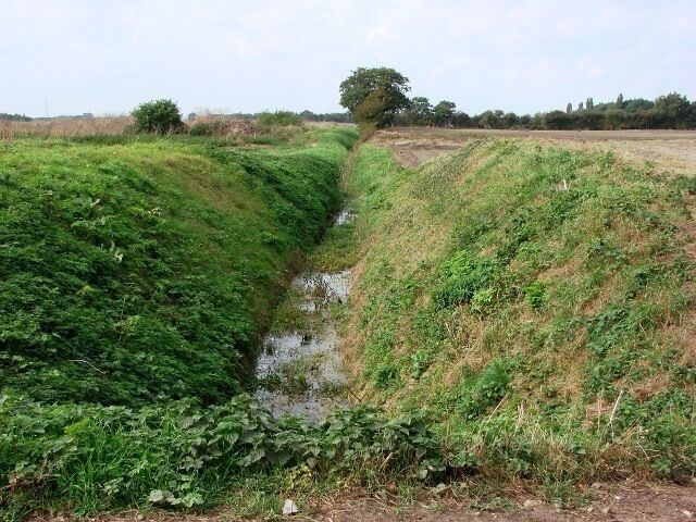 Drain in Cottage Fen This long straight drain runs northwest/southeast across the hummocky fen.