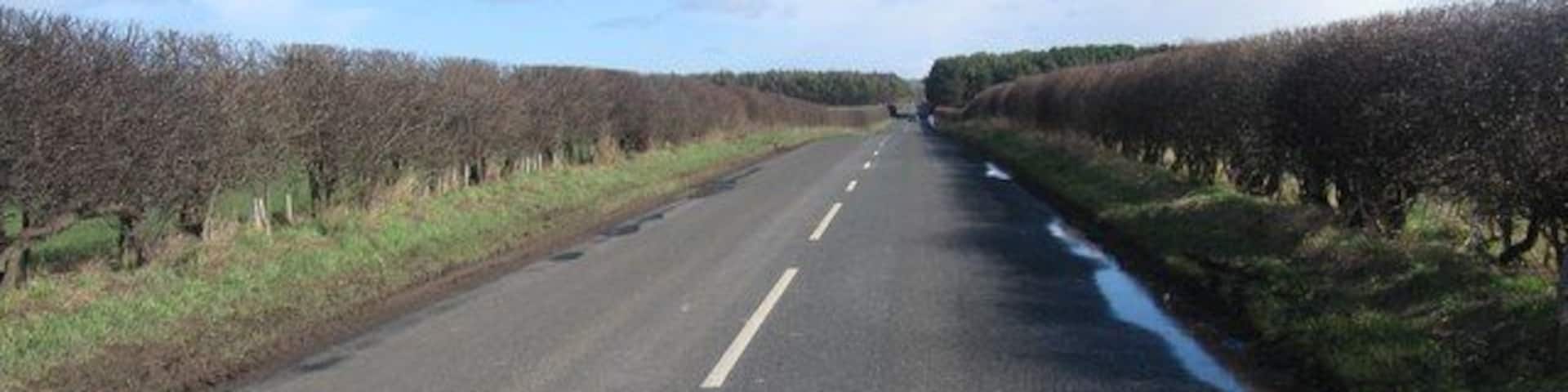 The road leading away from Wark In Northumberland.