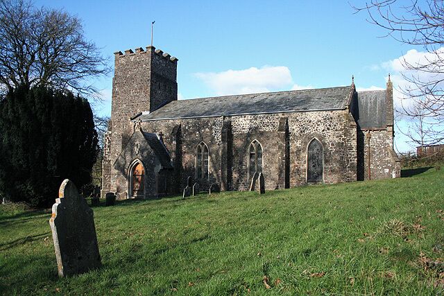 Meshaw: John the Baptists Church Thought to have been dedicated to St Mary before the Reformation. Rebuilding took place in 1838; the tower received the same treatment in 1691. Looking north-north-west