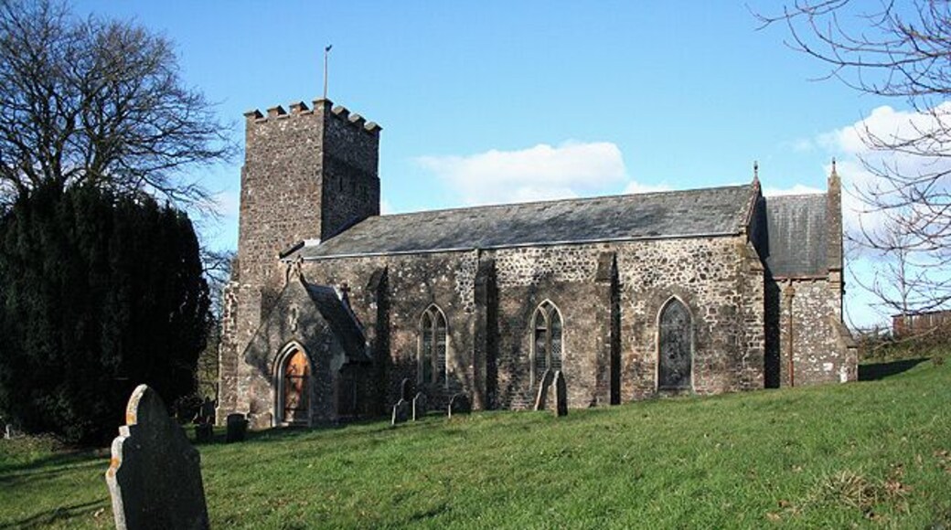 Meshaw: John the Baptists Church Thought to have been dedicated to St Mary before the Reformation. Rebuilding took place in 1838; the tower received the same treatment in 1691. Looking north-north-west