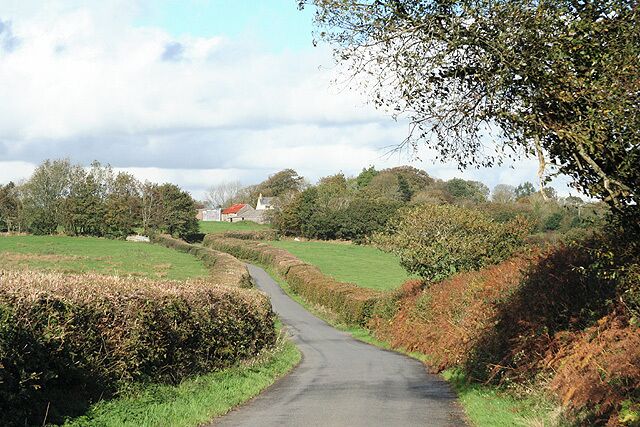 Romansleigh: towards the village Looking north on the lane from Beacon Cross