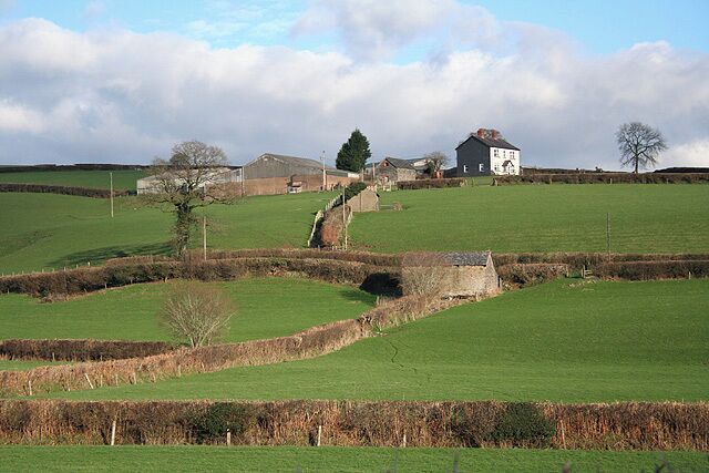 Bishops Nympton: towards Windwhistle Farm Seen from Mole bridge looking east-north-east