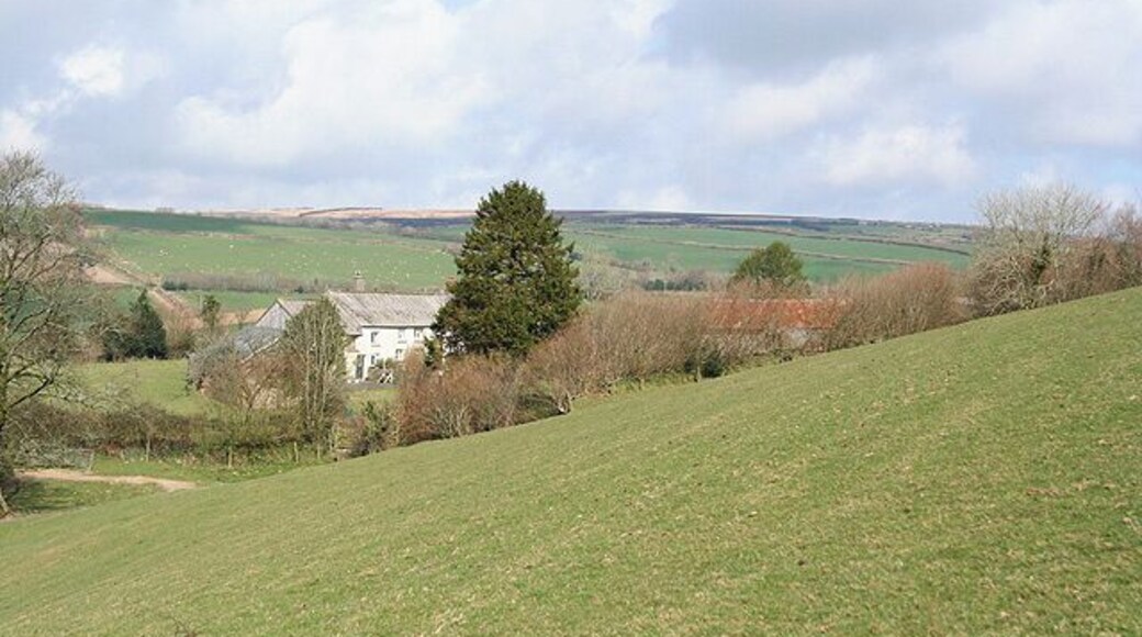 Molland: Lower Hill Looking north-north-west towards a relatively remote Exmoor farm. Only two barns survive at neighbouring Higher Hill the farmhouse has gone