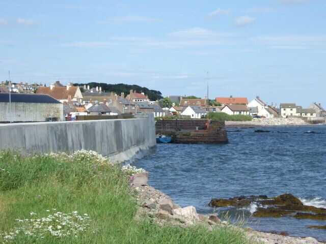 View across Johnshaven harbour mouth