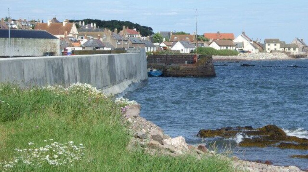 View across Johnshaven harbour mouth