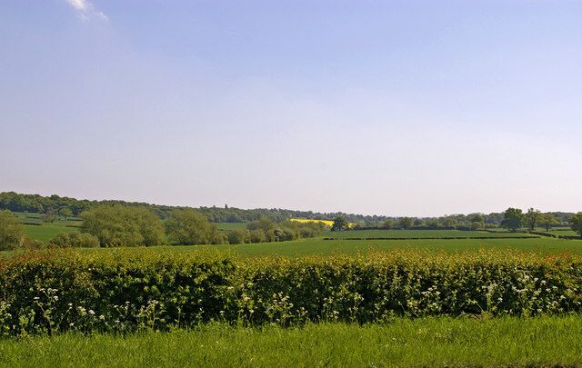 Farmland, Stagg Hill, Hertfordshire Looking across farmland from Stagg Hill towards Botany Bay.