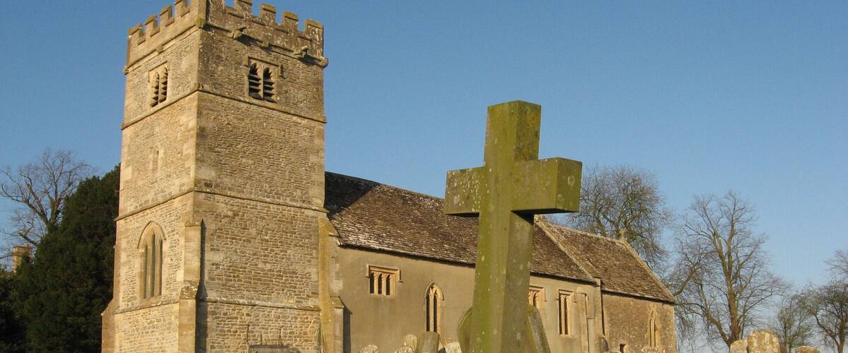 St Giles' parish church, Great Coxwell, Oxfordshire (formerly Berkshire), seen from the southwest