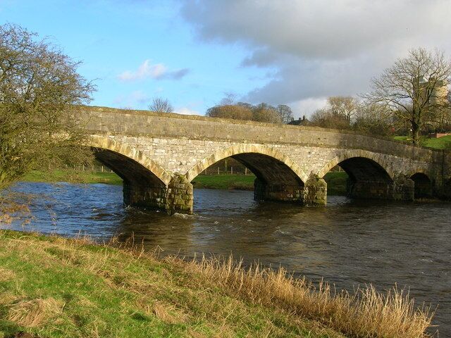 Bradford Bridge Crosses the River Ribble just north of Clitheroe and formerly linked Lancashire with the West Riding of Yorkshire.