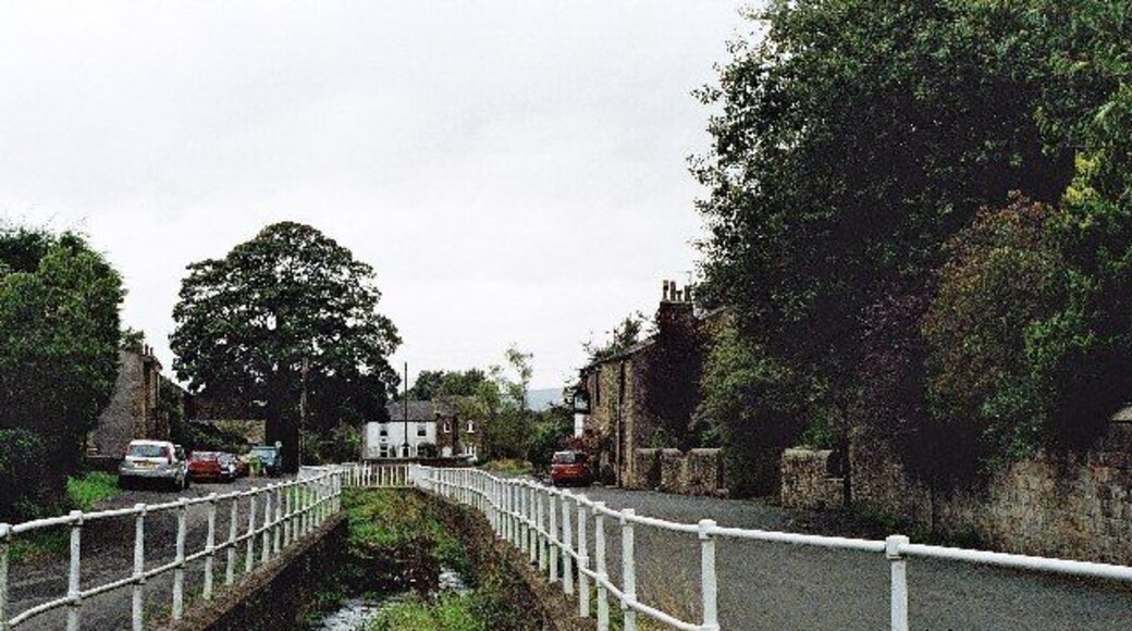 Pendleton, nr Whalley. The brook is well fenced. Helpful to those leaving "The Swan With Two Necks".