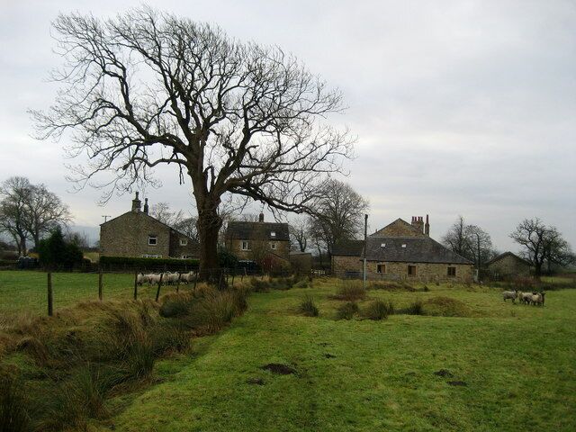 Cow Hey Approaching a cluster of renovated housing from the direction of Clough Bottom.