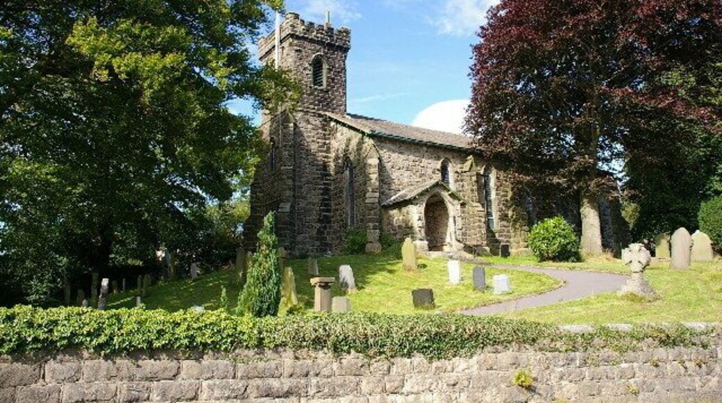 St John the Evangelist's parish church, Hurst Green, Lancashire, seen from the southwest