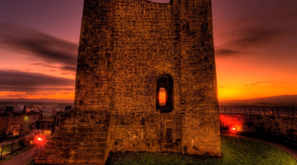 Clitheroe castle sunset. Smallest Norman Keep in U.K.