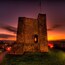 Clitheroe castle sunset. Smallest Norman Keep in U.K.