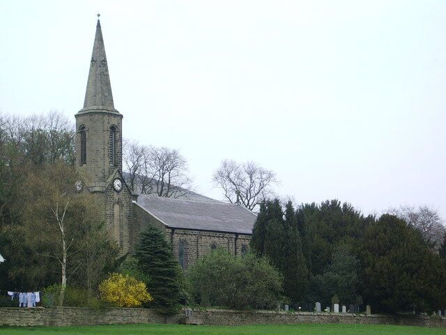 St Nicholas' parish church, Heyhouses, Sabden, Lancashire, seen from the southwest