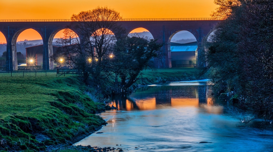 Sunset from the Whalley Viaduct, Lancashire & River Calder