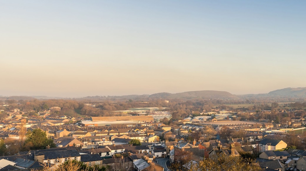 Panorama of Clitheroe taken from Clitheroe Castle with Pendle Hills in background