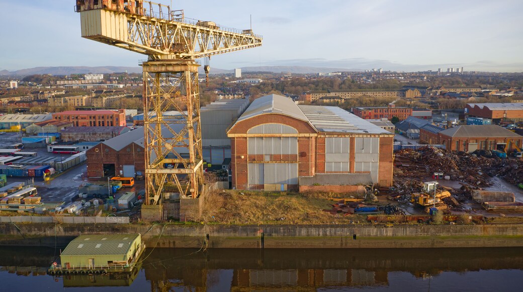 Shipbuilding crane in Glasgow on the River Clyde in Scotland