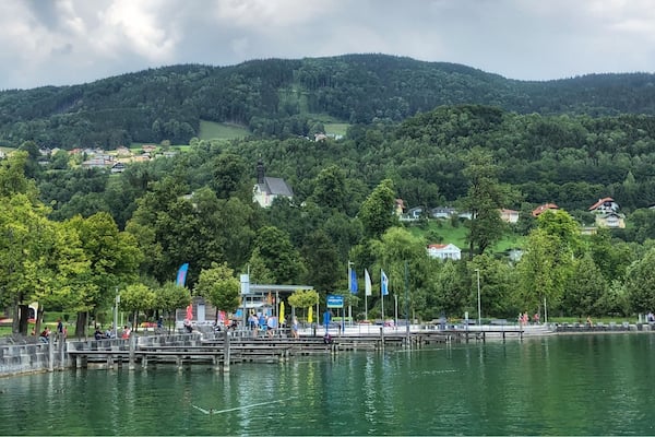 Looking back to the promenade at Mondsee