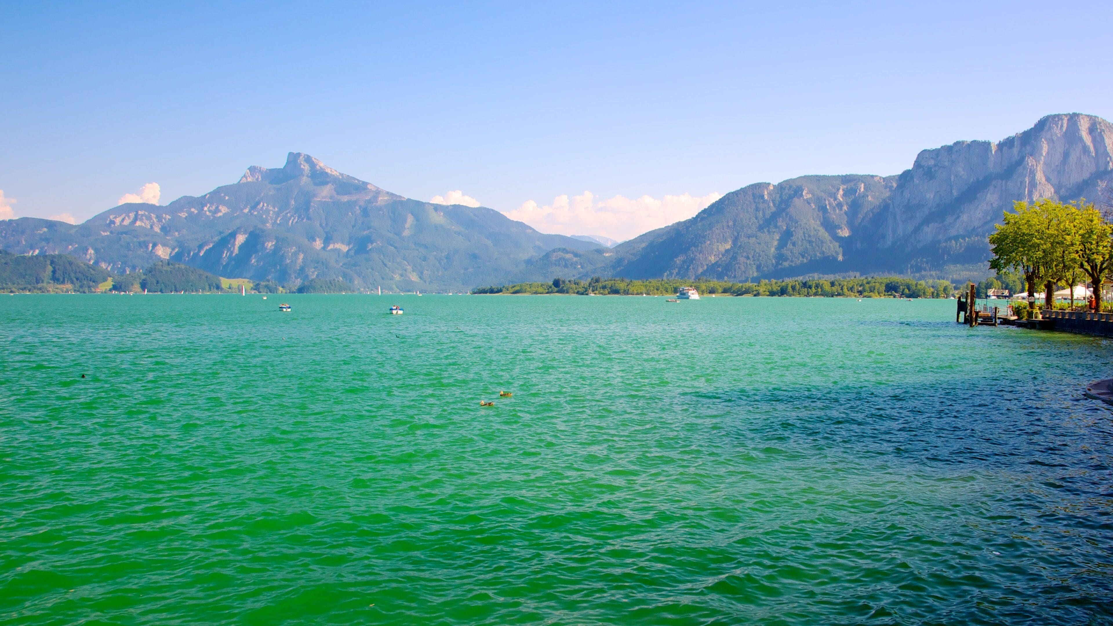 Mondsee featuring landscape views, mountains and a lake or waterhole
