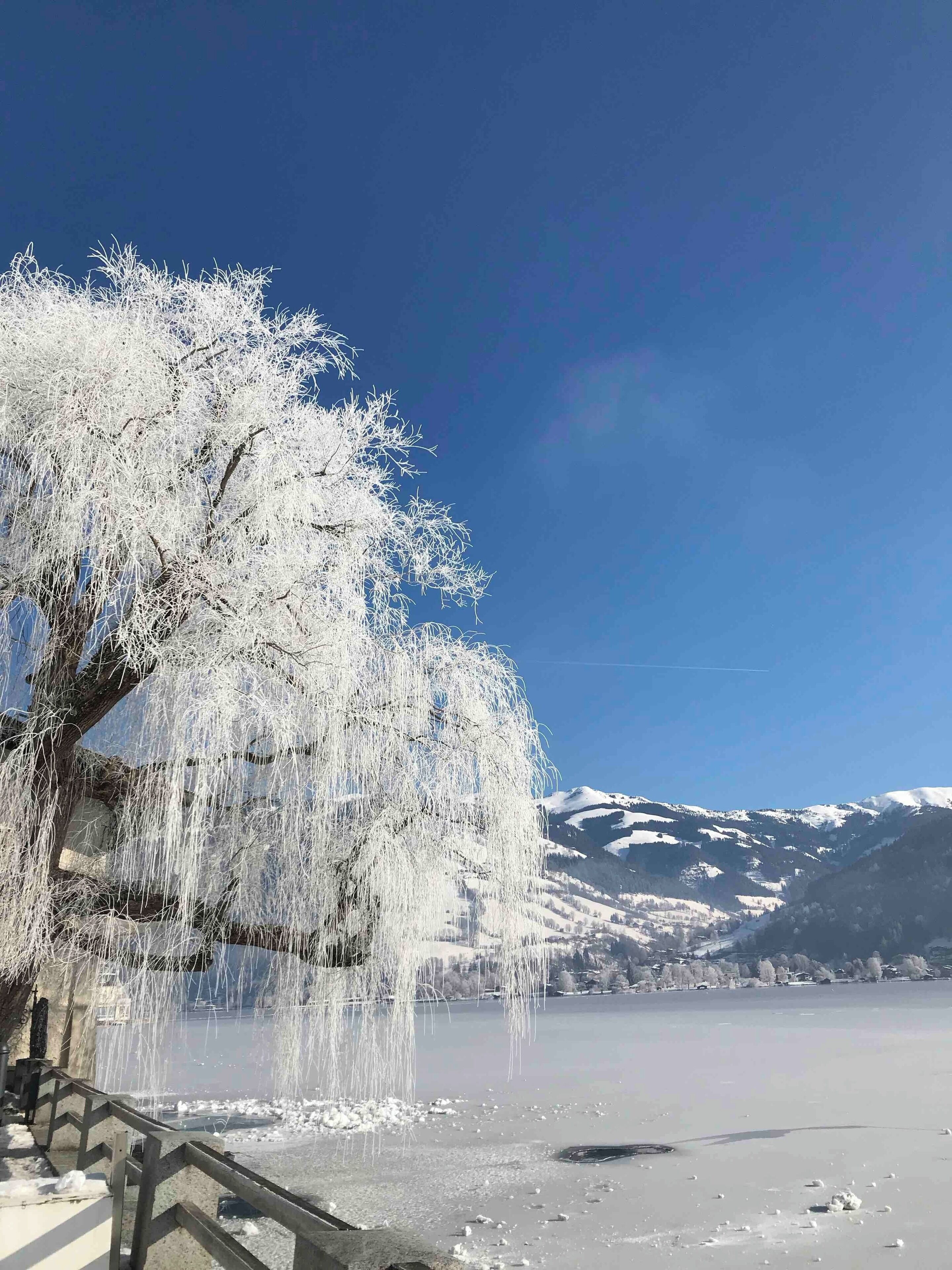 Buetiful scenes by the frozen lake