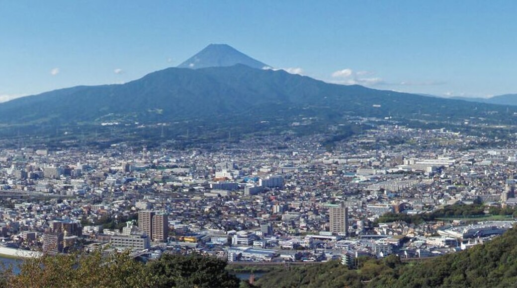 Mount Ashitaka (fromt) & Mount Fuji (back), Numazu city, Shizuoka prefecture, Honshu, Japan.