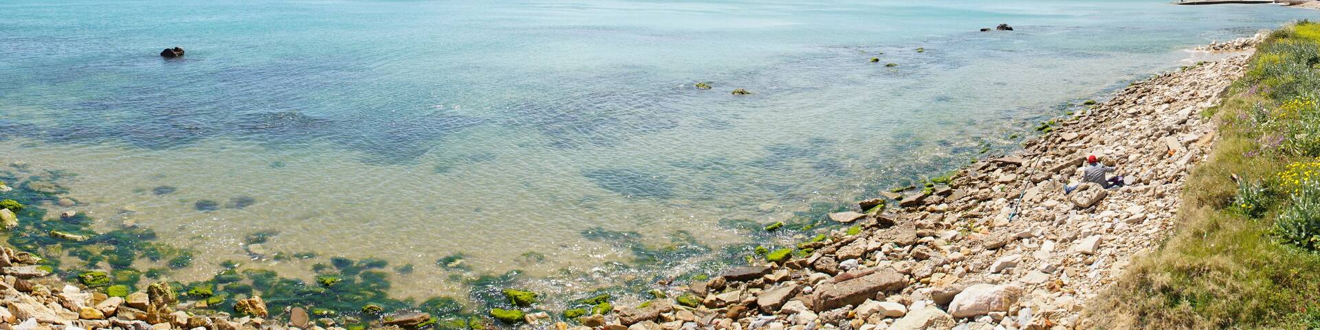 Clear water at the beach of Sidi Boussaid, Tunisia in North Africa.