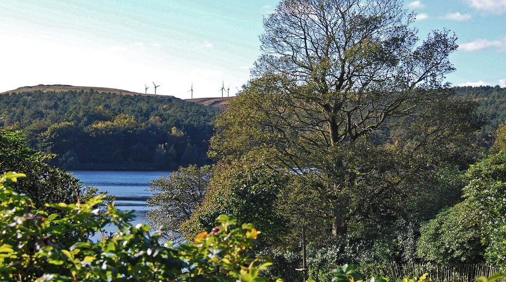 Ogden Reservoir and the Ovenden Wind Farm