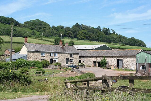 Awliscombe: Culverhayes. A Wolverstone farm. Looking east-north-east