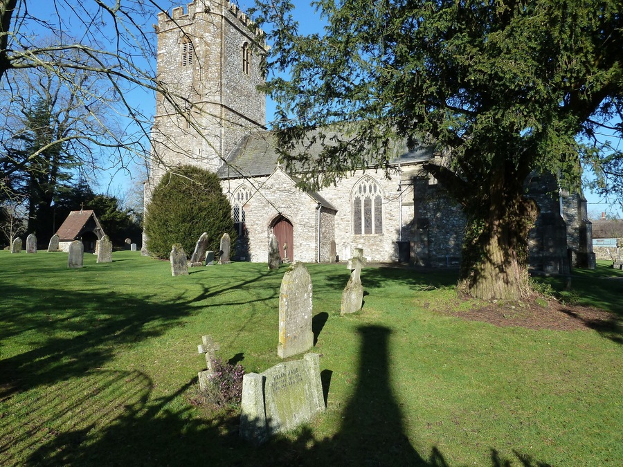 Parish church of St Mary the Virgin, Upottery, Devon, seen from the south