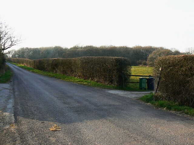 The road to Flaxlands from Hook Flaxlands is quite a way further on and can't be seen from here.