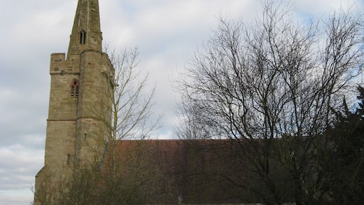 Holy Trinity parish church, Belbroughton, Worcestershire, seen from the south in snow