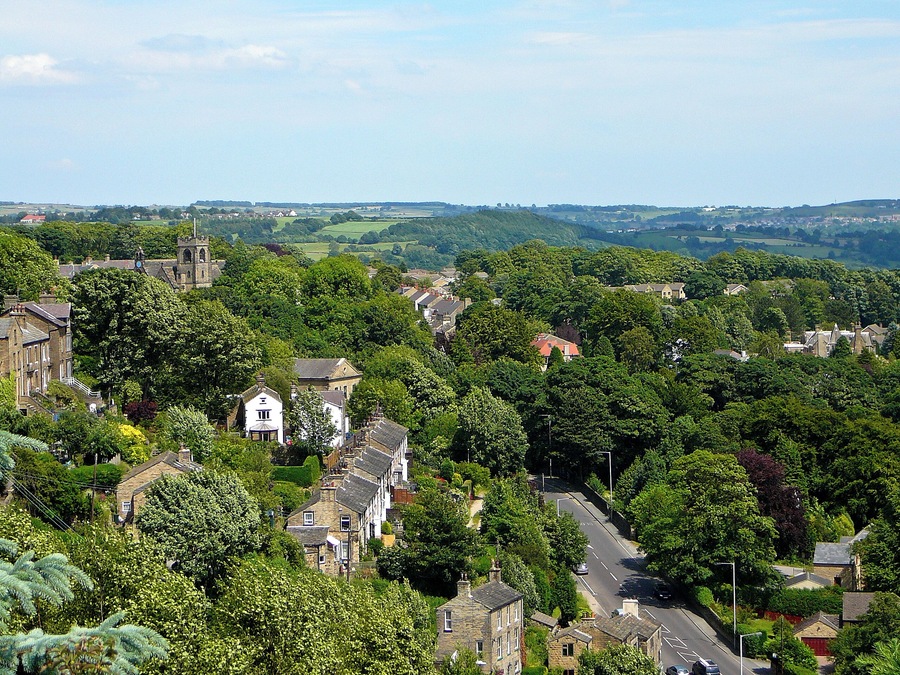 view towards Baildon church