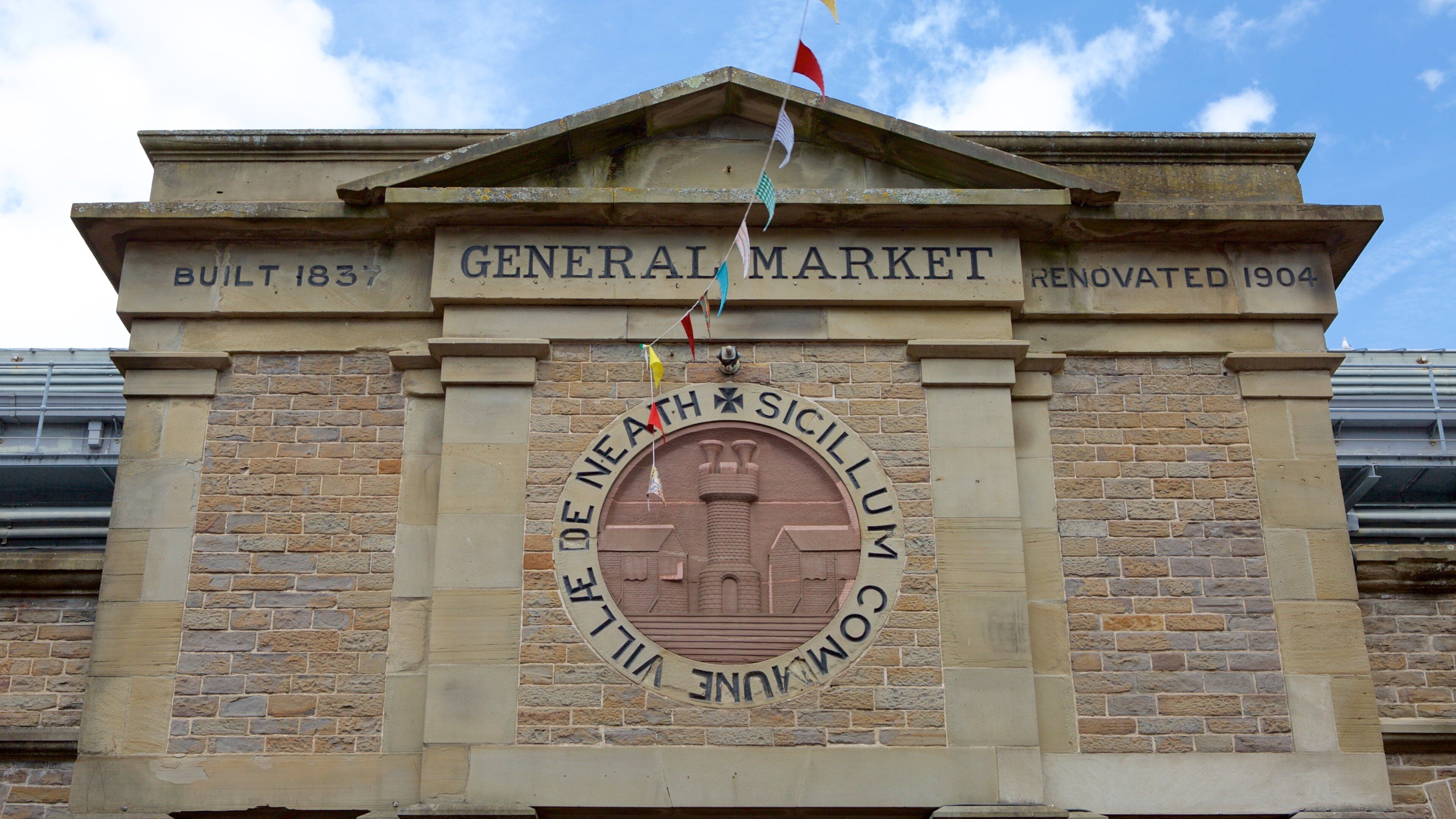 Neath featuring heritage elements and signage