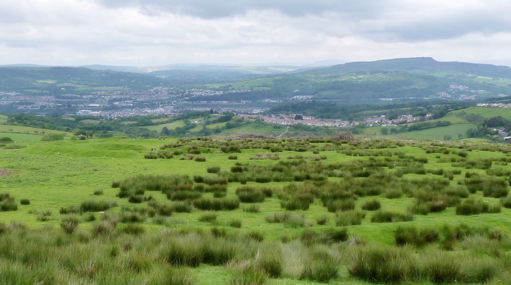 Hill fort on the northern spur of Mynydd y Gaer, near Neath, South Wales.