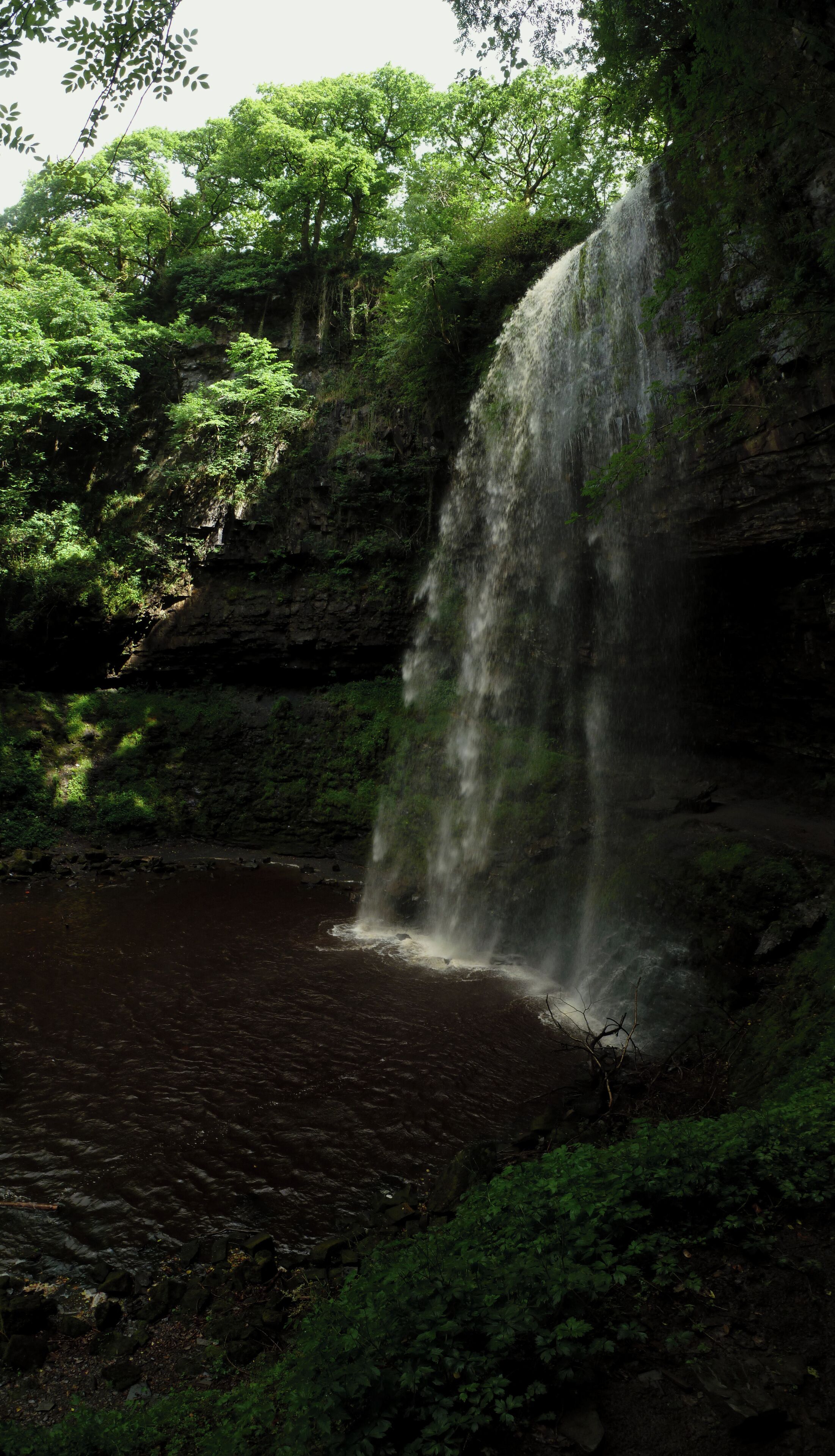 Henrhyd Fall, Brecon Beacons - shaft of light on a rainy day