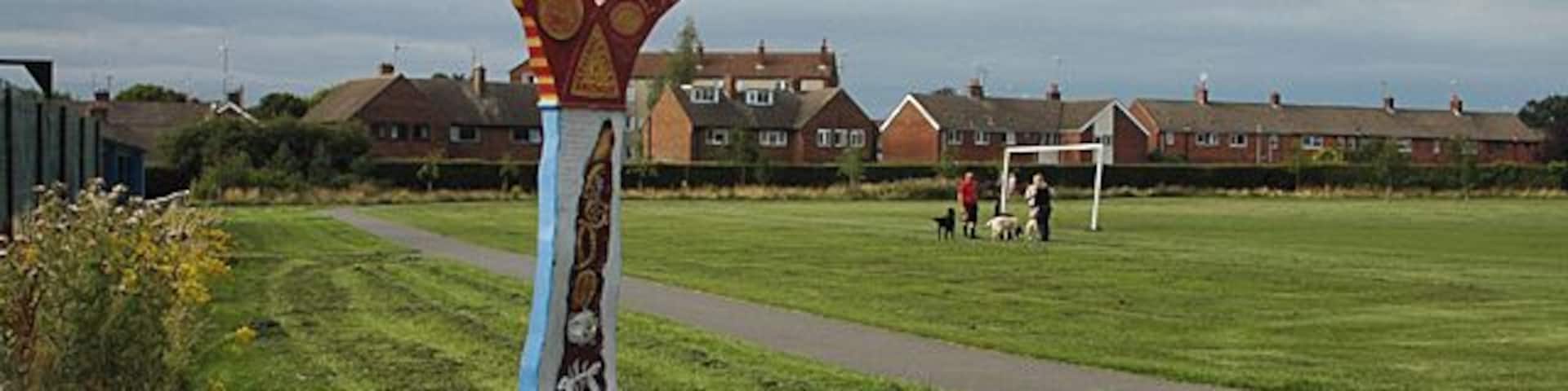 Playing field & NCR 5 milepost