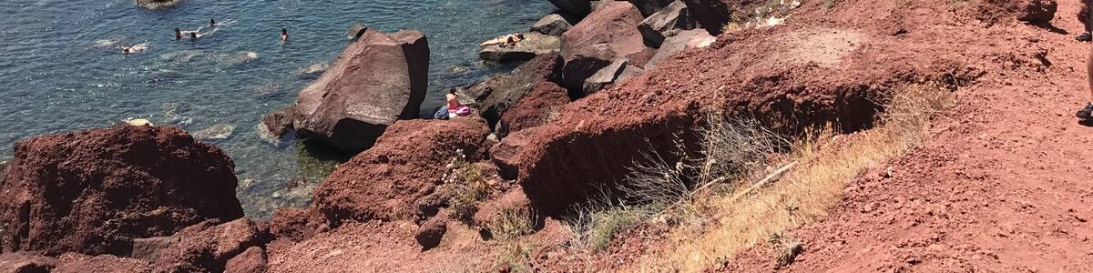 Red Beach on the Island of Santorini, Greece