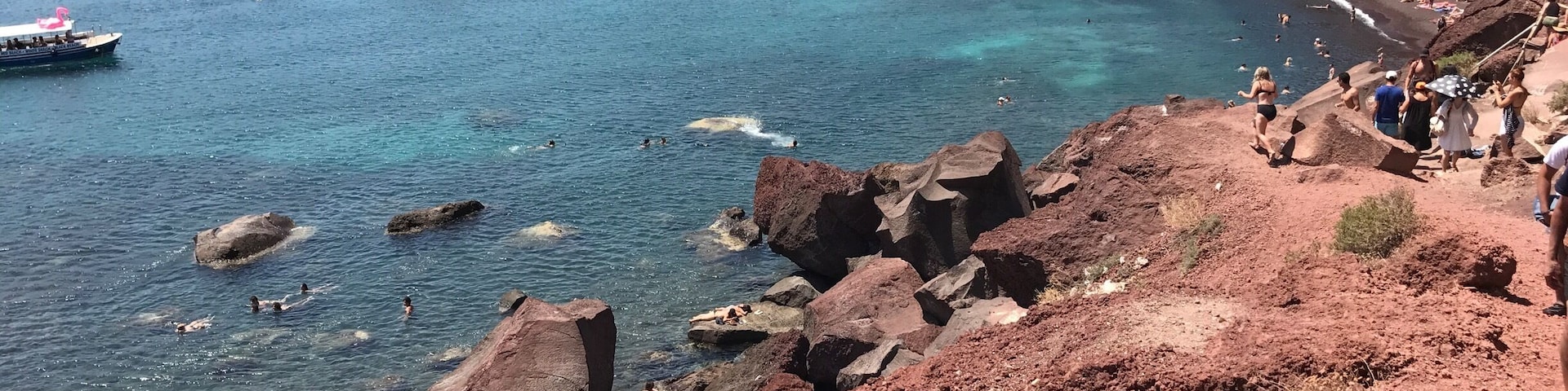 Red Beach on the Island of Santorini, Greece