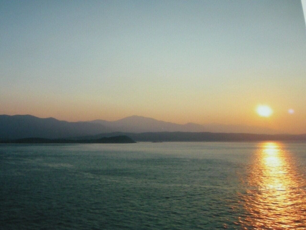 Beautiful sunset in Santorini. One of the most romantic places in the world 