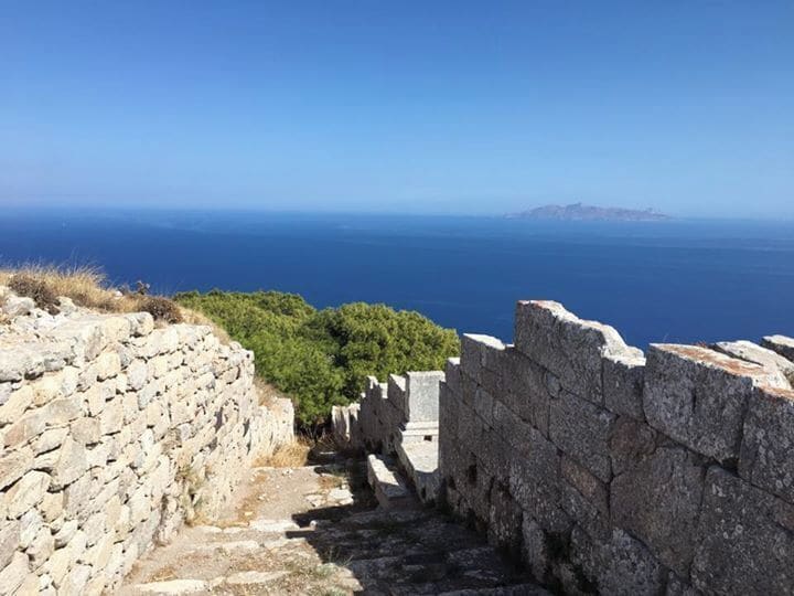 This place is located at the highest point of Santorini close to the Monastery of Prophet Elias. Here you can find ruins of temples, agoras , ampitheather and columns. It also has a fabulous view of nearby surroundings around Santorini. #BVSBLUE