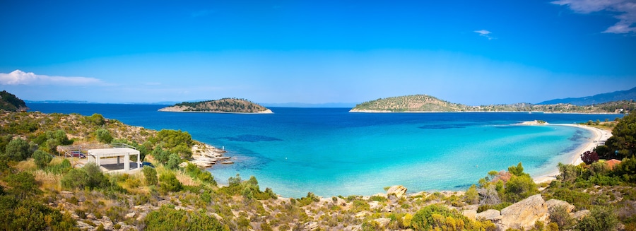 Lagonisi beach on Sithonia Halkidiki, Greece.