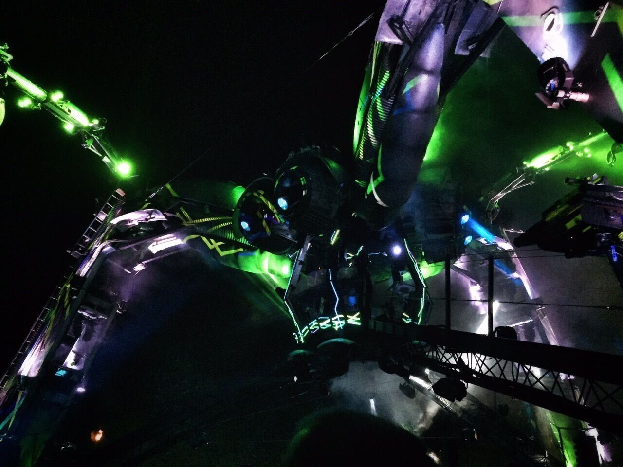 A giant, 5-story tall, Robot Spider... Spitting out lasers, fire and massive dance anthems?? Only at Glastonbury. 

You'll fine this monster in the centre of the Arcadia Field