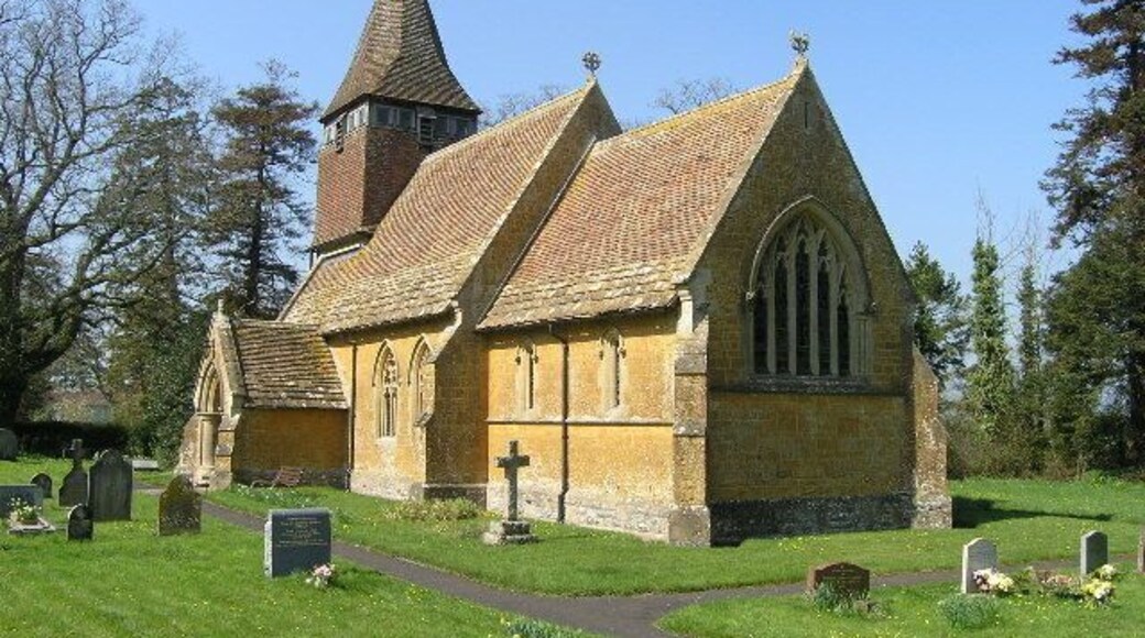 St Peter's parish church, Hornblotton, Somerset, seen from the southeast