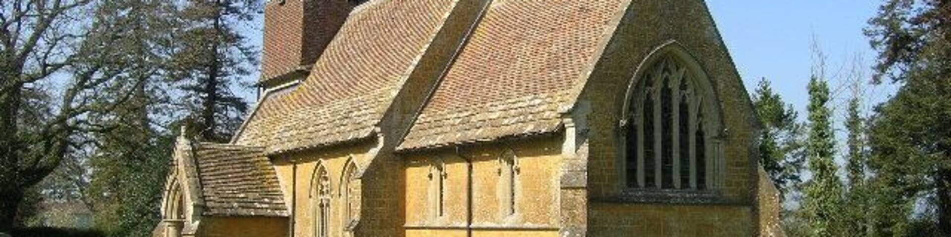 St Peter's parish church, Hornblotton, Somerset, seen from the southeast