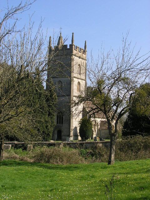 Parish church of St Thomas à Becket, Pylle, Somerset, seen from the southwest